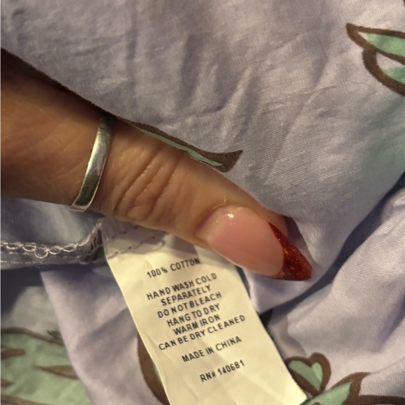 Unique Vintage Lavender & Mint Green Floral Print Peplum Honeybun Top - XL/14 - Picture 8 of 8